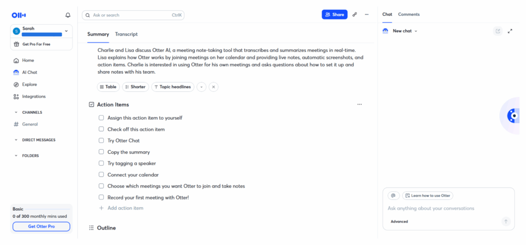 Otter AI provide accurate and searchable meeting records