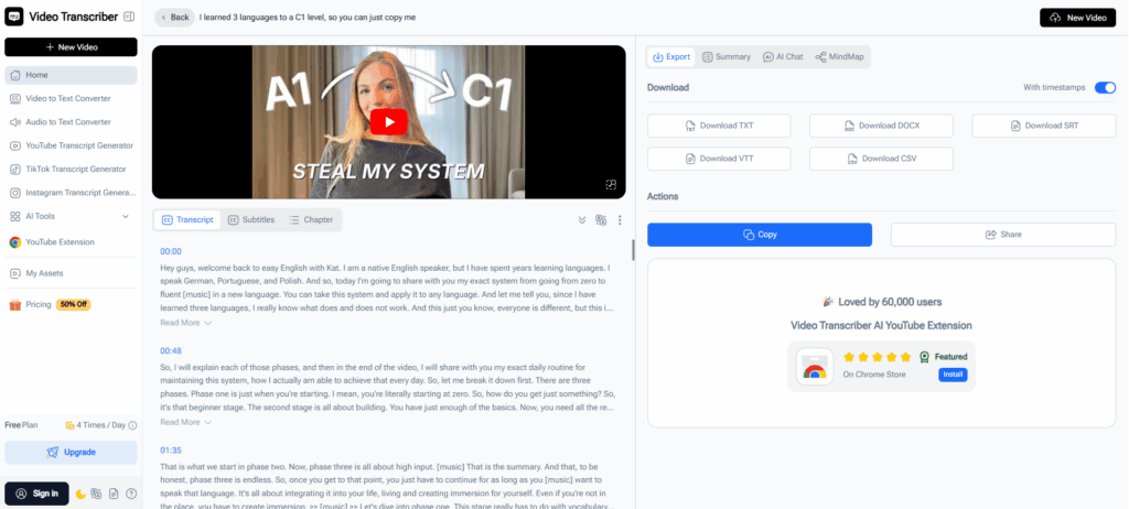 Video Transcriber AI: Multi-Format Output