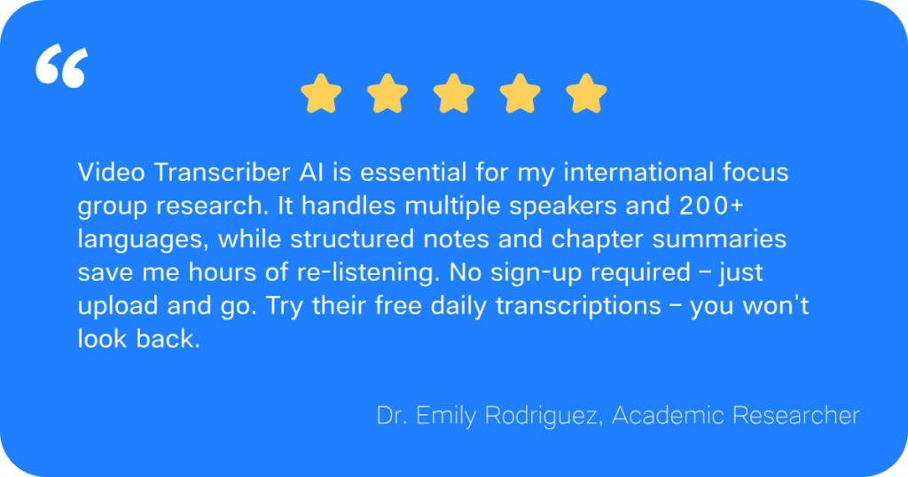 What User Say About Video Transcriber AI