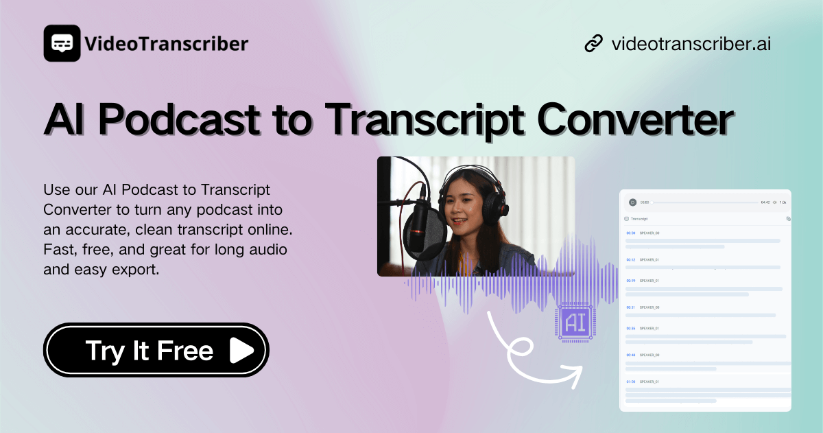 AI Podcast 轉文字稿工具-快速且免費的線上服務