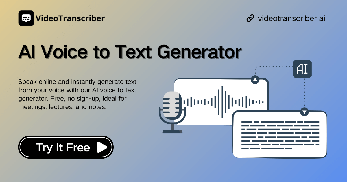 AI Voice to Text Generator – Generate Text from Voice, Free