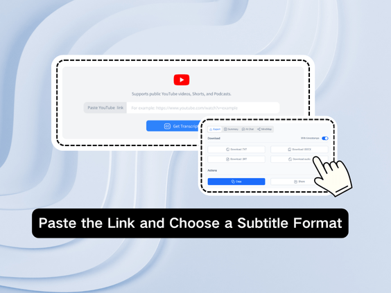 Passo 2: Cole o Link e Escolha um Formato de Legenda