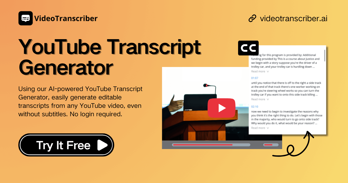 Generator Transkrip YouTube dengan AI – Gratis & Tanpa Daftar