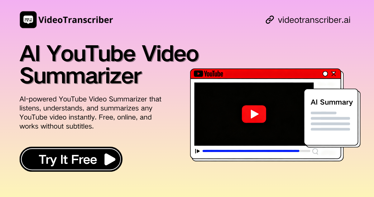 AI YouTube Video Summarizer – Free Get Key Points in Seconds